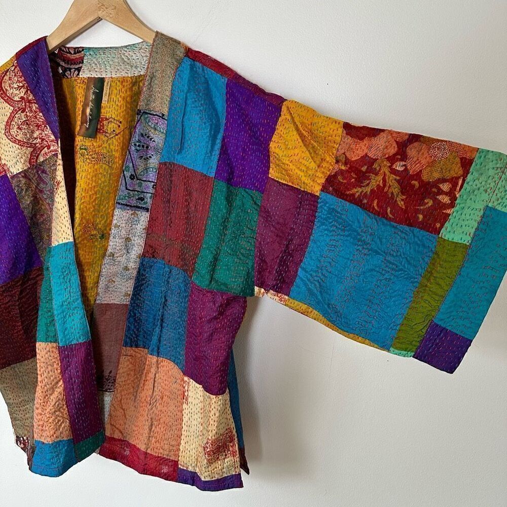 Aratta Multicolor Patchwork Kimono Jacket - Picture 9 of 12